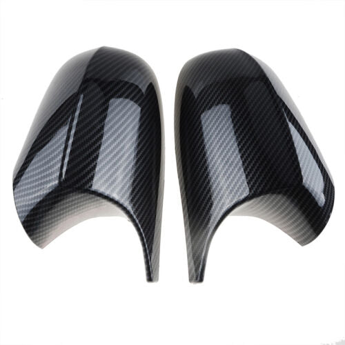 Carbon Fiber Style Winged Mirror Caps E9X