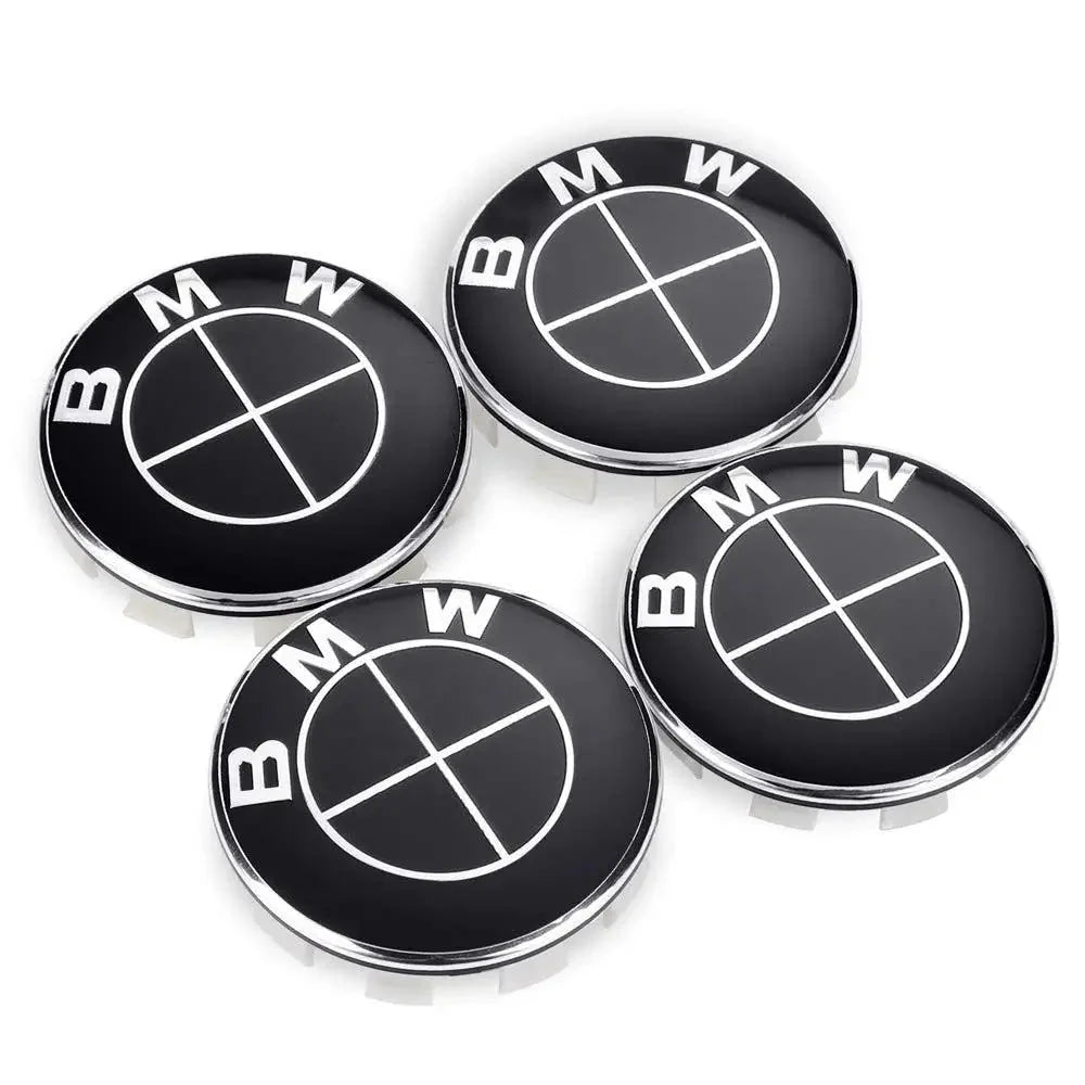 BMW BLACK WHEEL CAP SET